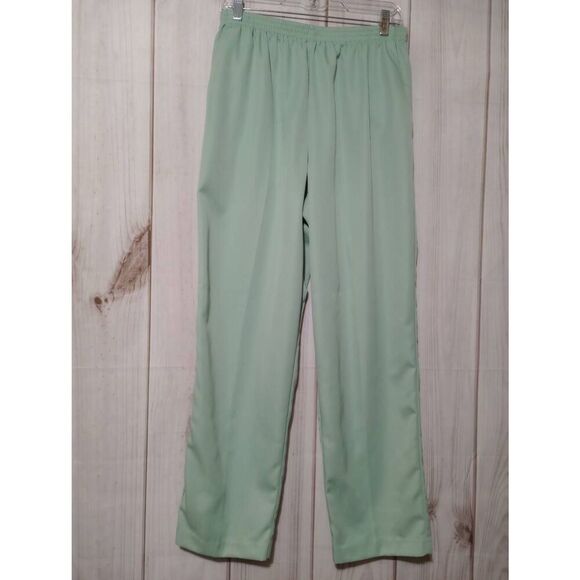 Alfred Dunner‎ Pants Ladies 14 Pistachio Green Pull On Waist Soft - Picture 1 of 5